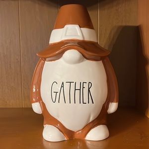 •Rae Dunn• 8in Ceramic “Gather” Gnome with Brown Hat